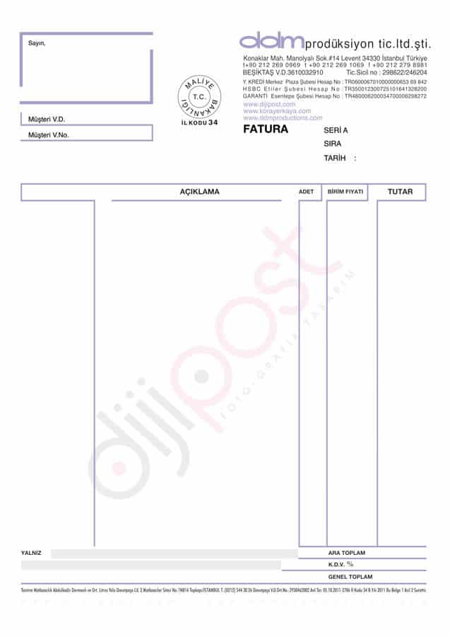 fatura basimi 9 - Pendik Fatura Basımı