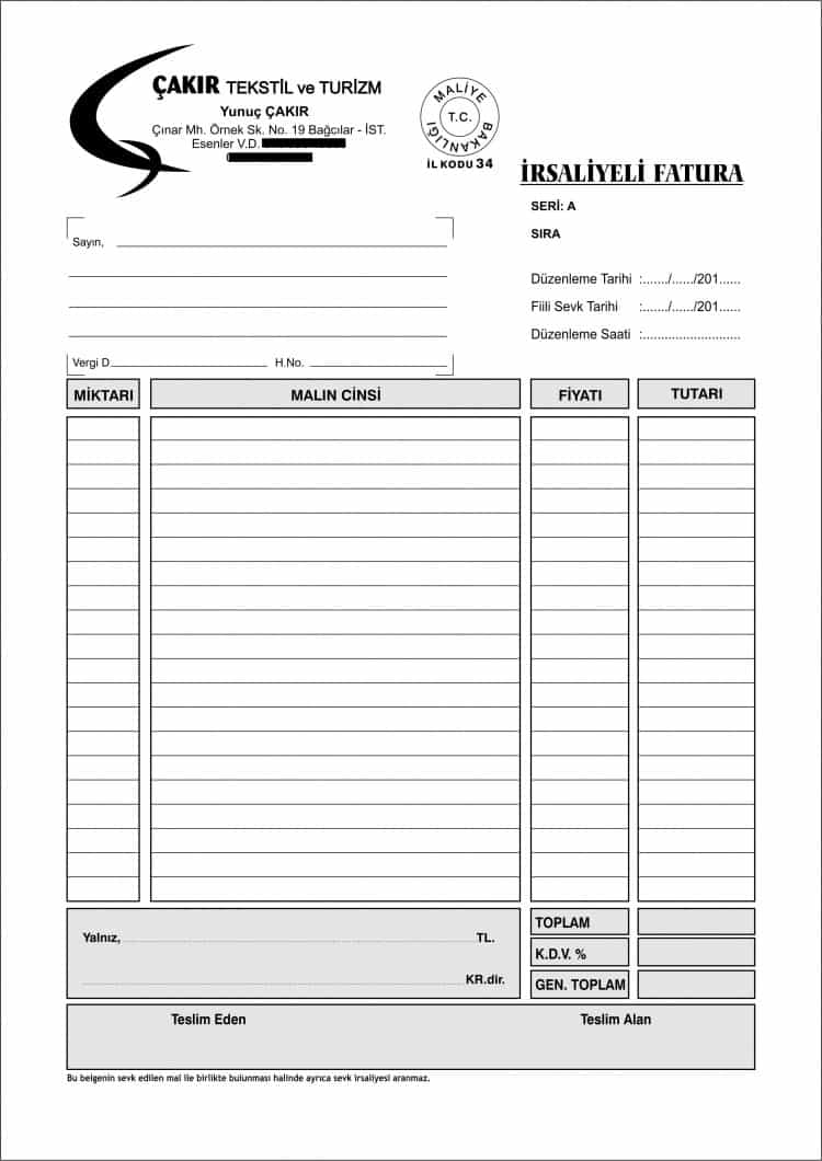 Bağcılar Fatura Basımı